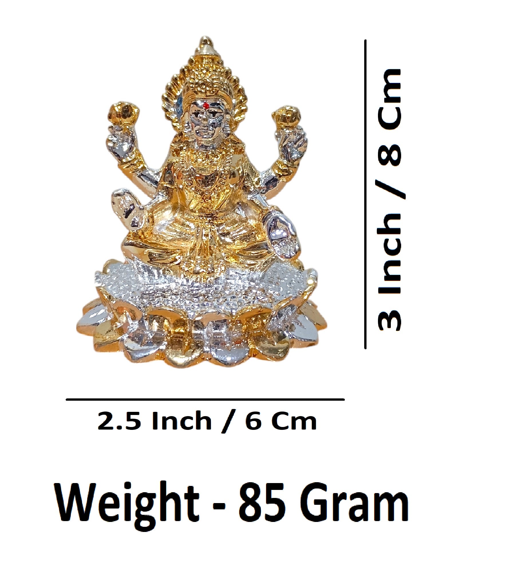 Sigaram 3 Inch Multi Color Lakshmi Idol for Home, Mandir And Temple Pooja Decor K4758