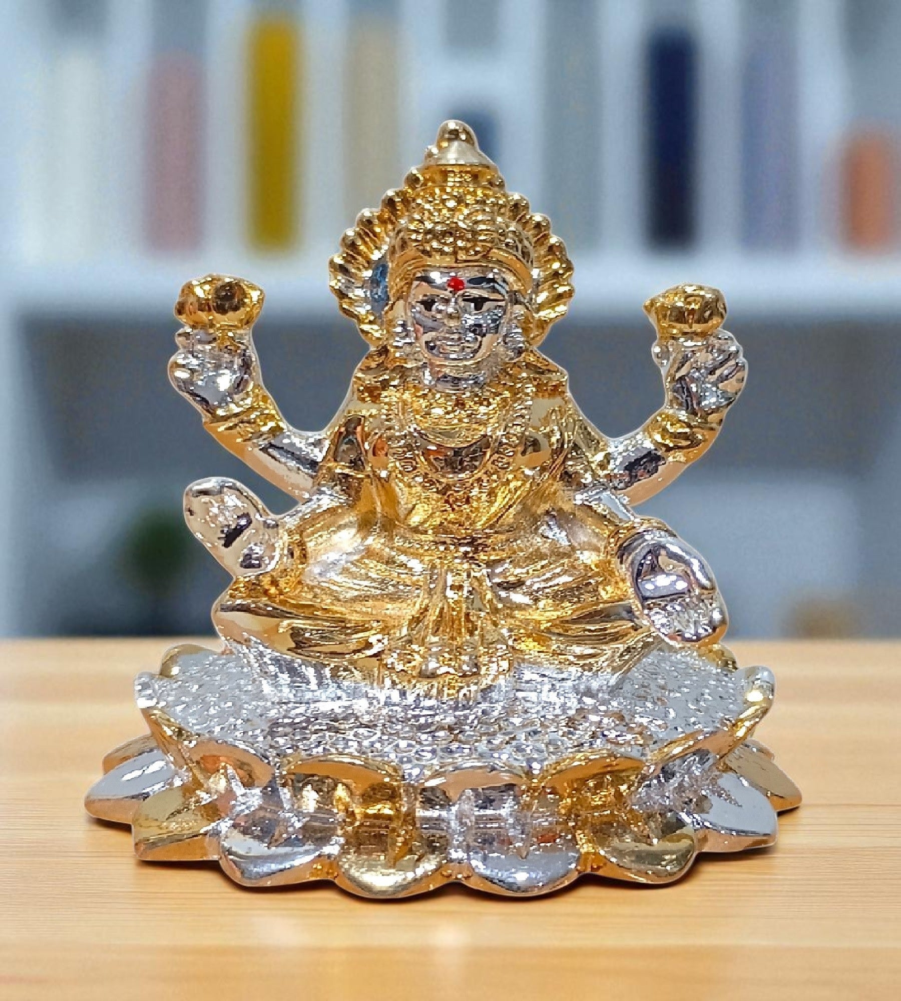 Sigaram 3 Inch Multi Color Lakshmi Idol for Home, Mandir And Temple Pooja Decor K4758