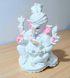 Sigaram 11 Inch White Marble Lord Ganesha Vinayaka Vignesha Idol with Peta Home Decor Statue Figurine Murti Showpiece K4774