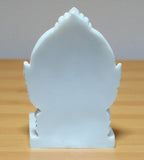 Sigaram 9.5 Inch White Marble  Lord Ganesha Vinayaka Vignesha Idol Sit On Simhasan For Home Decor Statue Figurine Murti Showpiece K4775