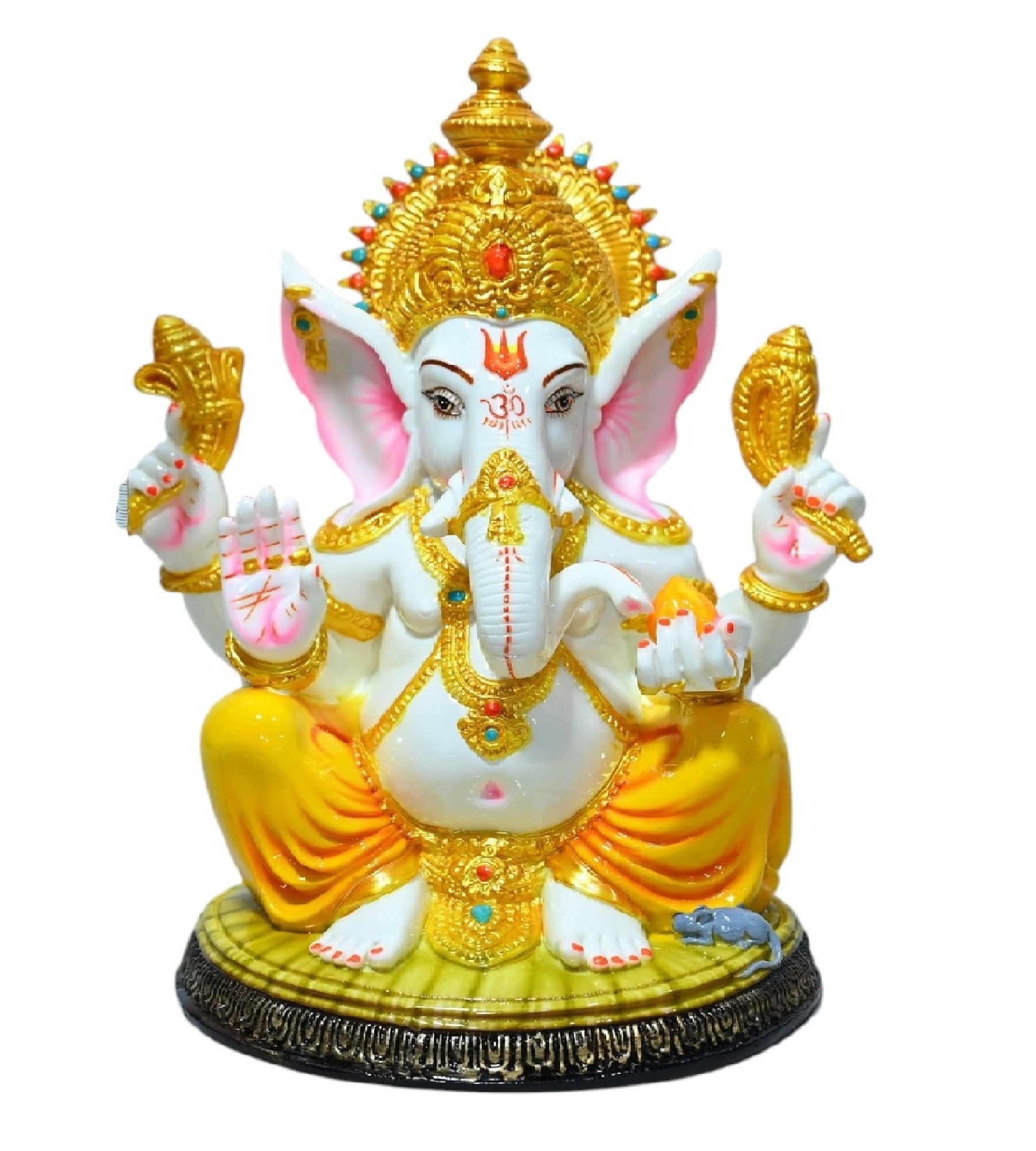 Sigaram 12 Inch Multi-Color Marble  Lord Ganesha Vinayaka Vignesha Idol For Home Decor Statue Figurine Murti Showpiece K4778