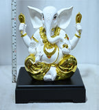 Sigaram 9.5 Inch White Marble Lord Ganesha Vinayaka Vignesha Idol For Home Decor Statue Figurine Murti Showpiece K4779