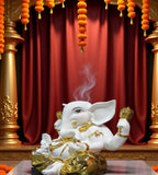 Sigaram 9.5 Inch White Marble Lord Ganesha Vinayaka Vignesha Idol For Home Decor Statue Figurine Murti Showpiece K4779
