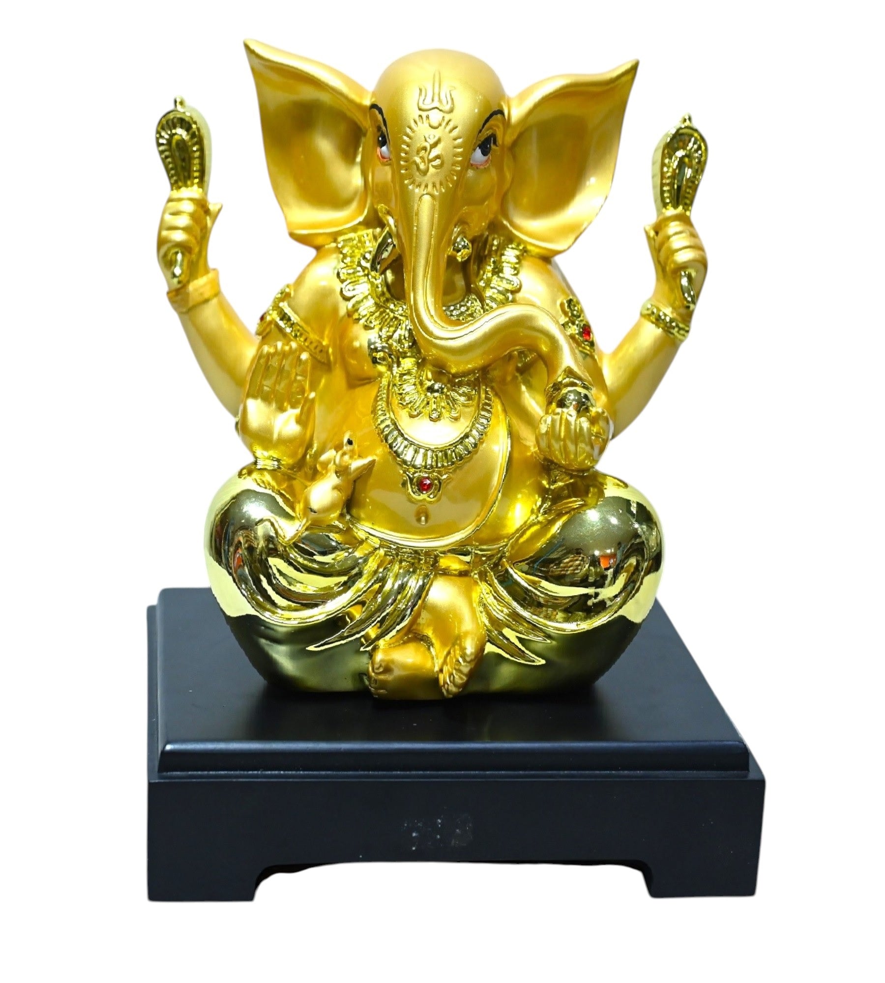 Sigaram 9.5 Inch Gold Color Marble Lord Ganesha Vinayaka Vignesha Idol For Home Decor Statue Figurine Murti Showpiece K4780
