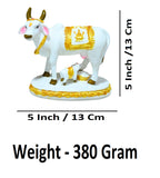 Sigaram 5 Inch White Marble Lakshmi Kamadhenu Idol For Home Decor Statue Figurine Murti Showpiece K4781