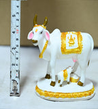 Sigaram 5 Inch White Marble Lakshmi Kamadhenu Idol For Home Decor Statue Figurine Murti Showpiece K4781