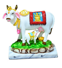 Sigaram 5.5 Inch Multi-Color Marble Lakshmi Kamadhenu Idol For Home Decorative Showpiece K4782