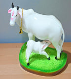 Sigaram 7 Inch White Marble Kamadhenu Idol For Home Decoretive Showpiece K4783
