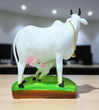 Sigaram 7 Inch White Marble Kamadhenu Idol For Home Decoretive Showpiece K4783