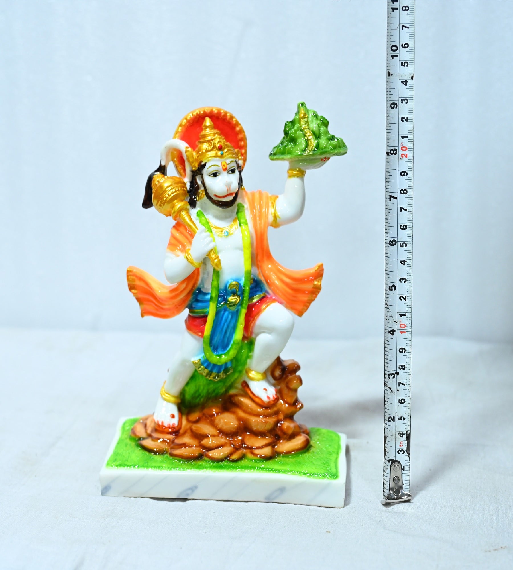 Sigaram 9 Inch Multi-Color Marble Hanuman Idol For Home Decoretive Showpiece K4789