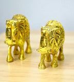 Sigaram 3 Inch Gold Metal Elephant For Home Decorative Showpiece K4803
