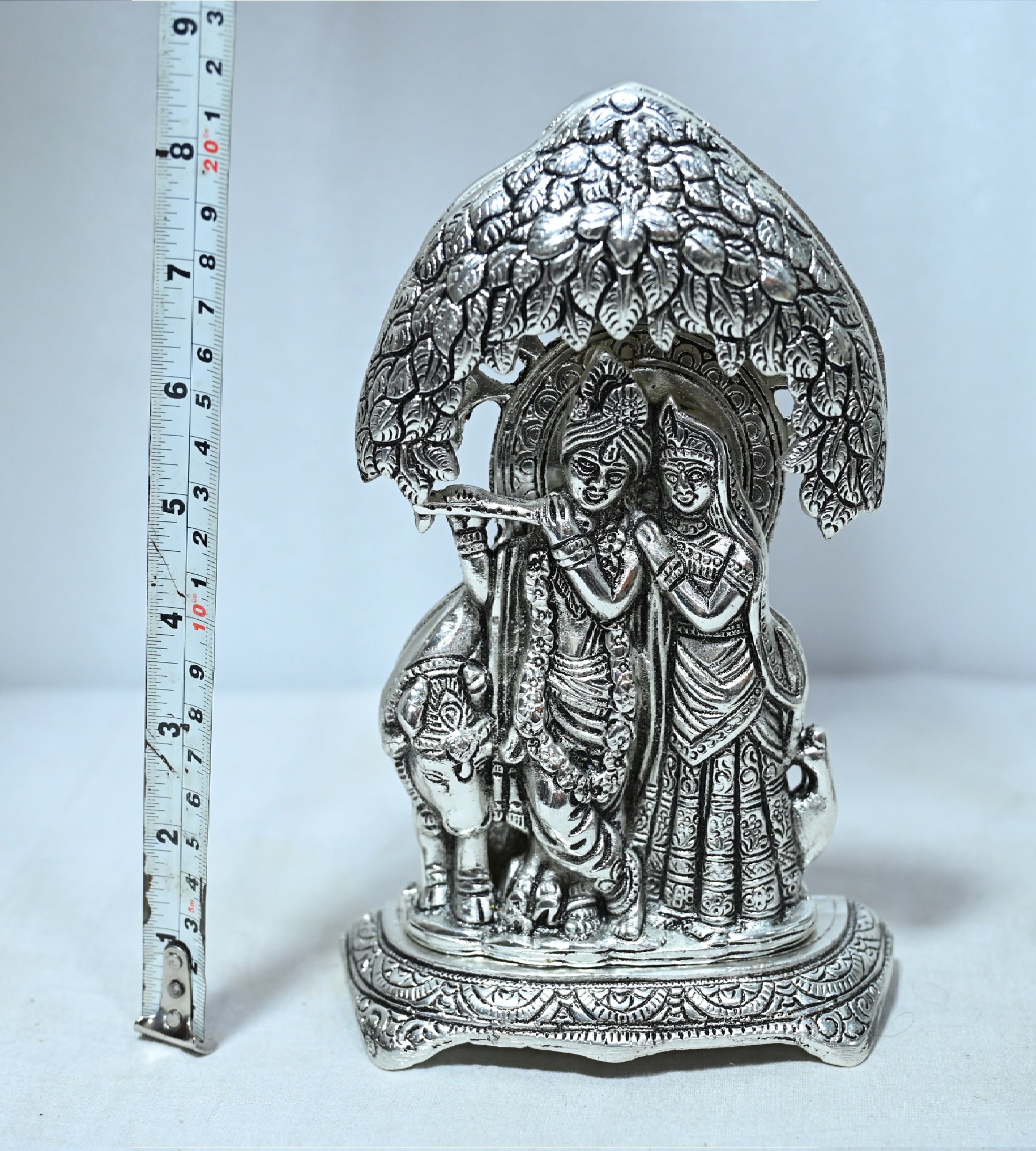 Sigaram 8 Inch Antique Radha Krishna Statue For Home Decoretive Showpiece K4805