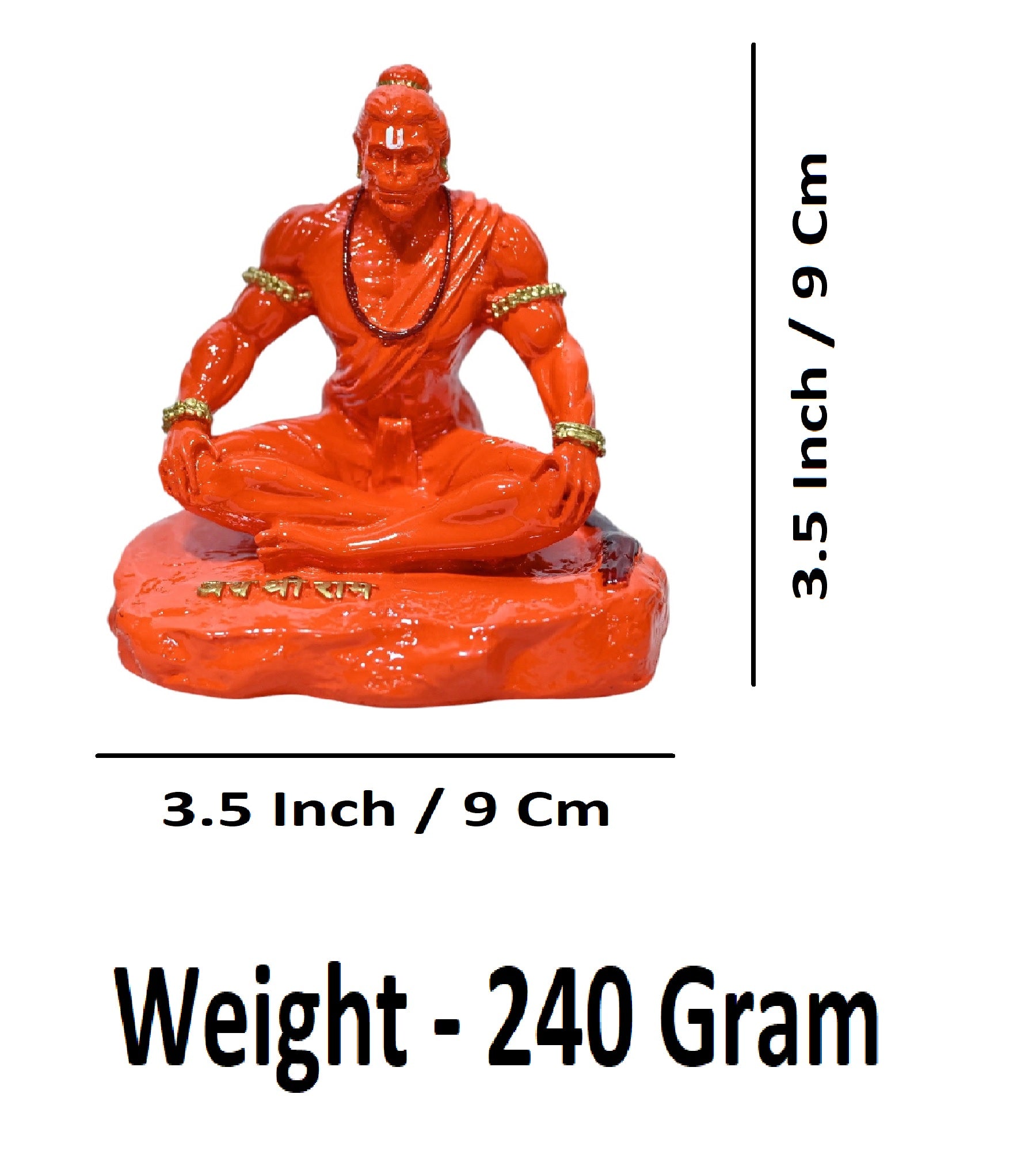 Sigaram 3.5 Inch Marble Sitting Hanuman Idol For Home Decoretive Showpiece K4808