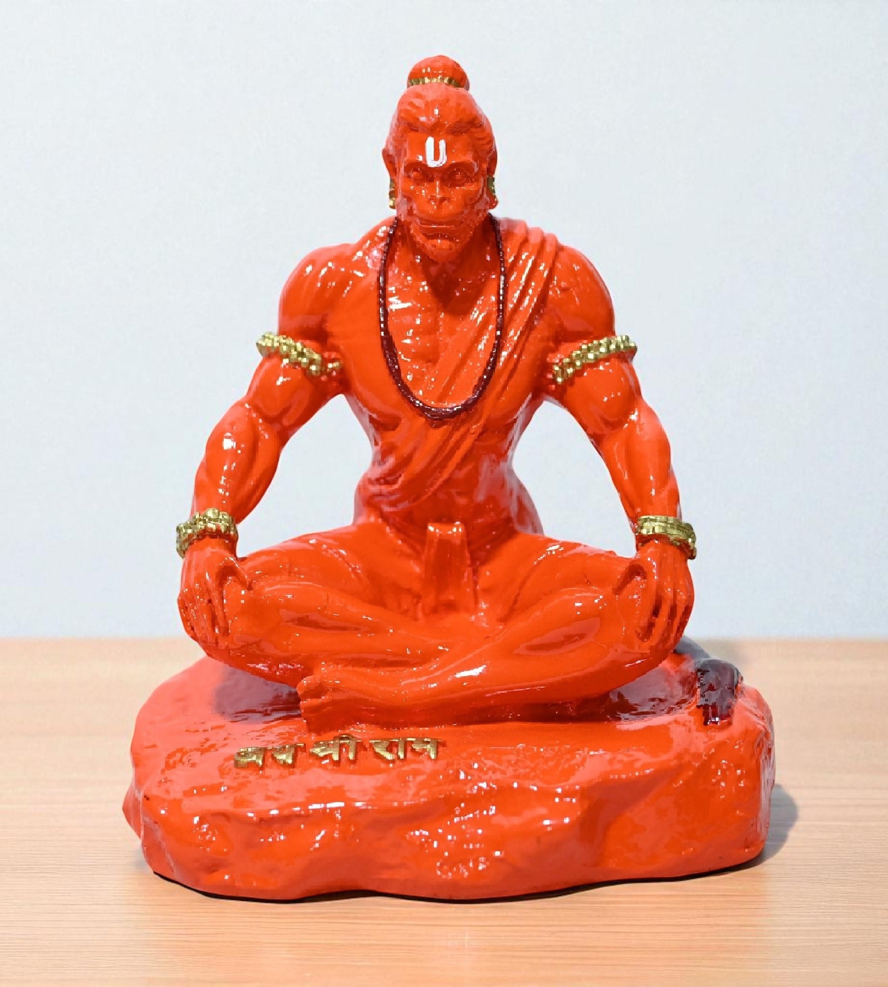 Sigaram 3.5 Inch Marble Sitting Hanuman Idol For Home Decoretive Showpiece K4808