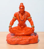 Sigaram 3.5 Inch Marble Sitting Hanuman Idol For Home Decoretive Showpiece K4808