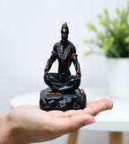 Sigaram 3.5 Inch Black Marble Sitting Hanuman Idol For Home Decoretive Showpiece K4809