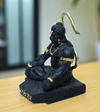 Sigaram 3.5 Inch Black Marble Sitting Hanuman Idol For Home Decoretive Showpiece K4810