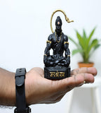 Sigaram 3.5 Inch Black Marble Sitting Hanuman Idol For Home Decoretive Showpiece K4810