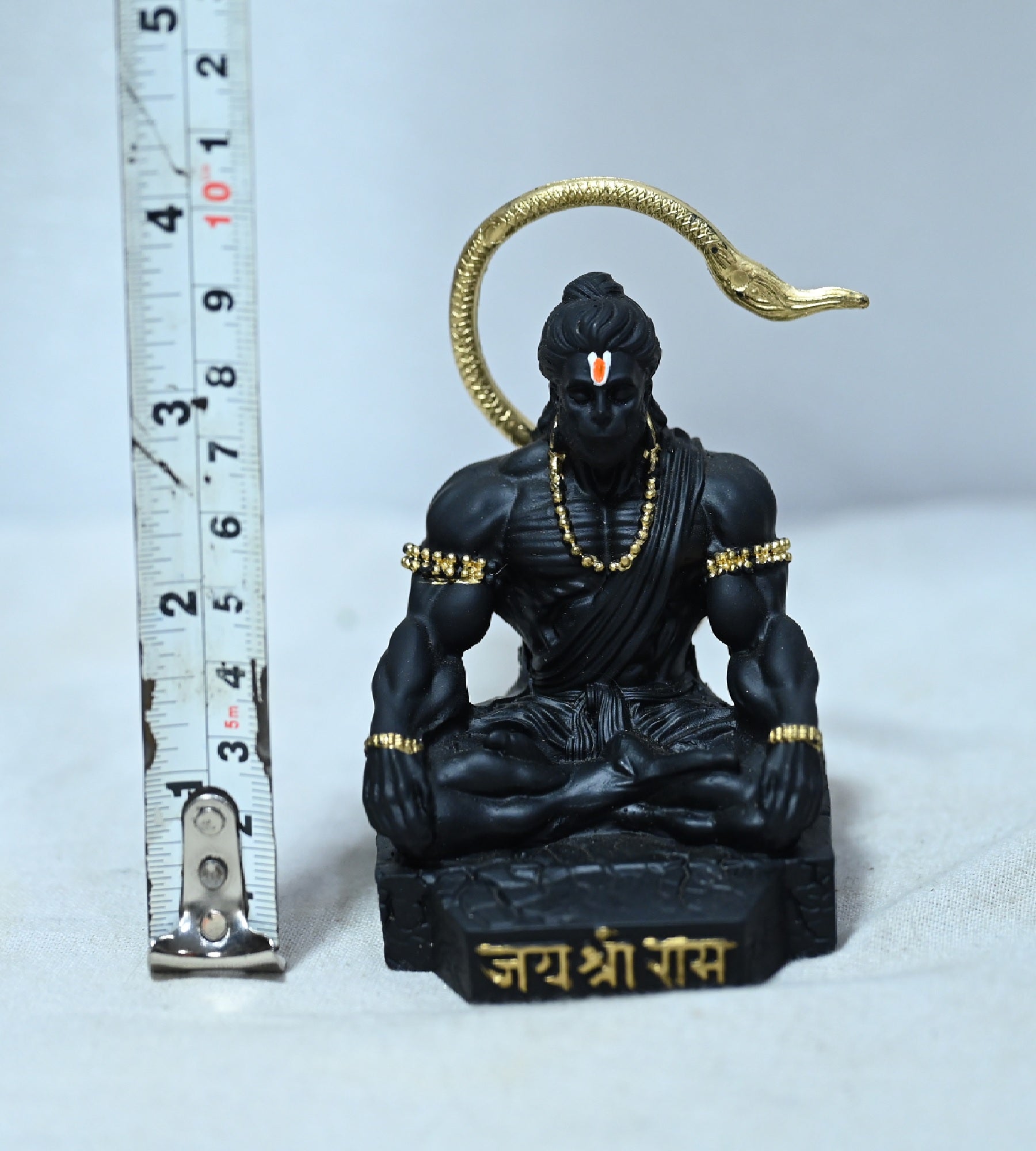 Sigaram 3.5 Inch Black Marble Sitting Hanuman Idol For Home Decoretive Showpiece K4810