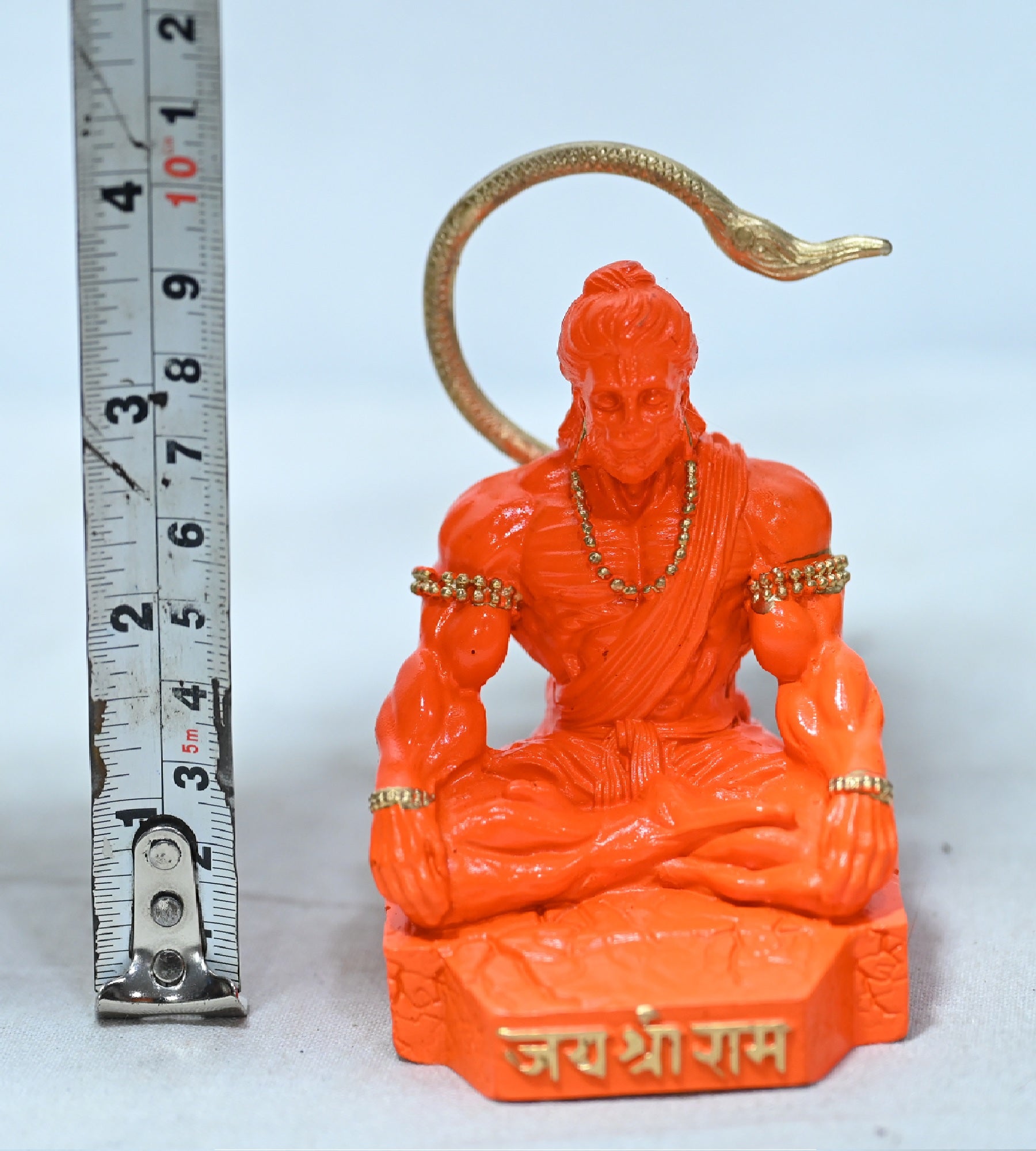 Sigaram 3.5 Inch Orange Color Sitting Hanuman Idol For Home Decoretive Showpiece K4811