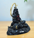 Sigaram 3.5 Inch Black Marble Sitting Hanuman Idol For Home Decoretive Showpiece K4812