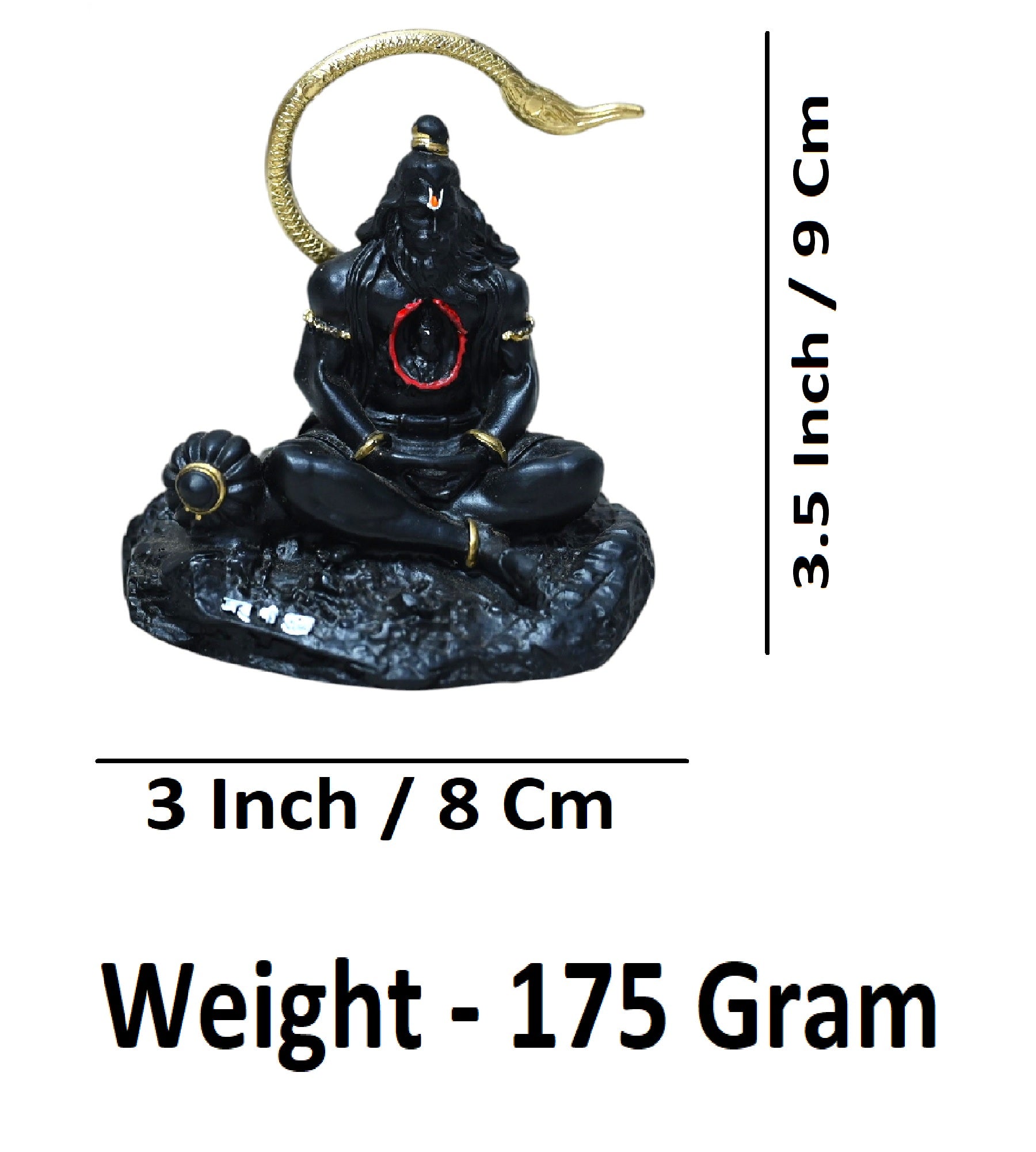 Sigaram 3.5 Inch Black Marble Sitting Hanuman Idol For Home Decoretive Showpiece K4812