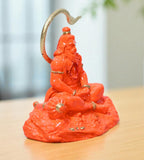 Sigaram 3.5 Inch Orange Marble Sitting Hanuman Idol For Home Decoretive Showpiece K4813