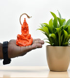 Sigaram 3.5 Inch Orange Marble Sitting Hanuman Idol For Home Decoretive Showpiece K4813