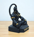 Sigaram 4 Inch Black Marble Sitting Hanuman Idol For Home Decoretive Showpiece K4814