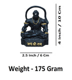 Sigaram 4 Inch Black Marble Sitting Hanuman Idol For Home Decoretive Showpiece K4814