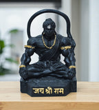 Sigaram 4 Inch Black Marble Sitting Hanuman Idol For Home Decoretive Showpiece K4814