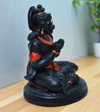 Sigaram 5.5 Inch Black Marble Sitting Hanuman Idol For Home Decoretive Showpiece K4816