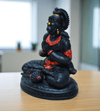Sigaram 5.5 Inch Black Marble Sitting Hanuman Idol For Home Decoretive Showpiece K4816
