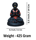 Sigaram 5.5 Inch Black Marble Sitting Hanuman Idol For Home Decoretive Showpiece K4816