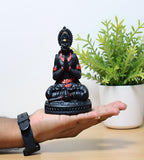 Sigaram 5.5 Inch Black Marble Sitting Hanuman Idol For Home Decoretive Showpiece K4816