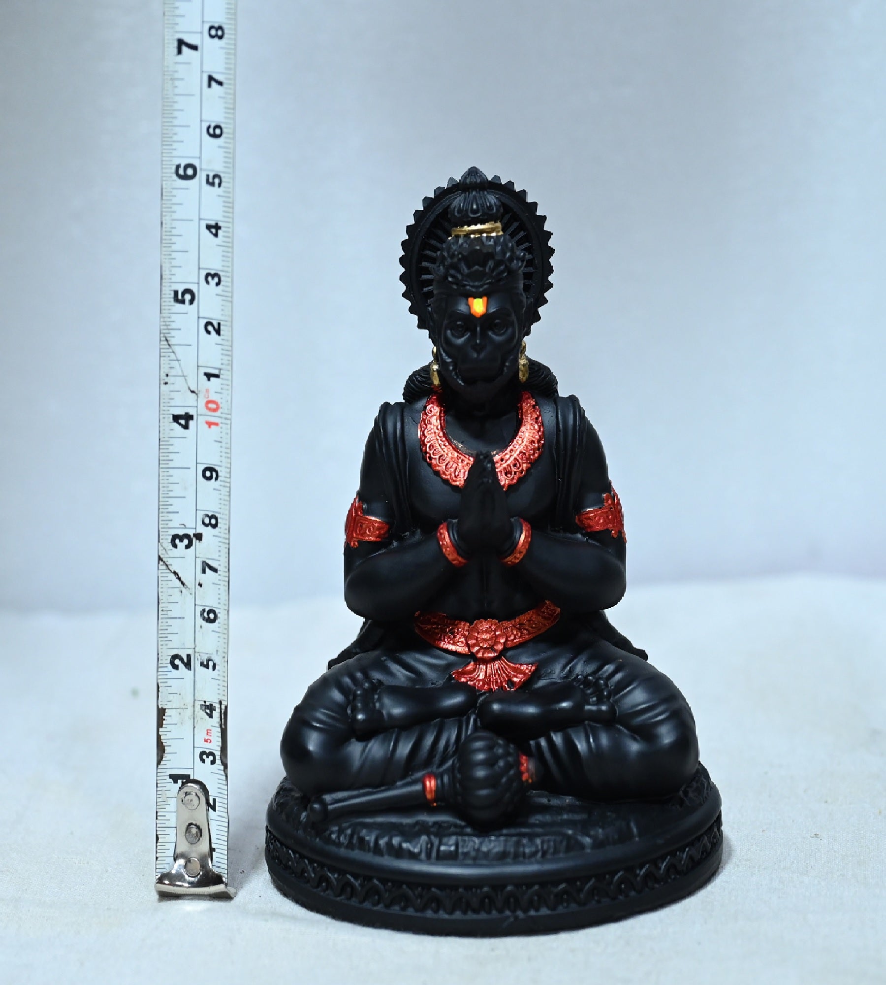 Sigaram 5.5 Inch Black Marble Sitting Hanuman Idol For Home Decoretive Showpiece K4816