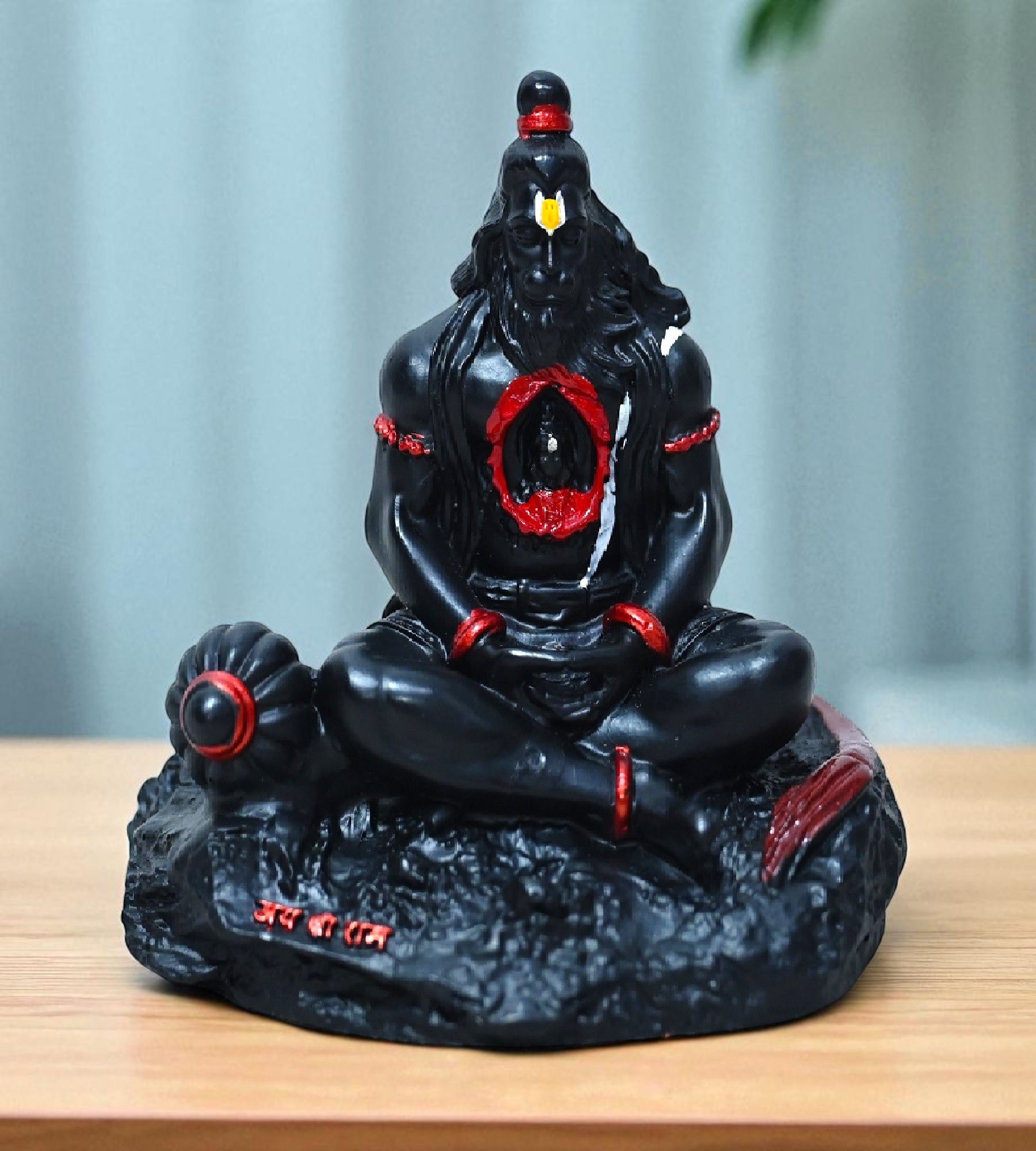 Sigaram 3 Inch Black Marble Sitting Hanuman Idol For Home Decoretive Showpiece K4819