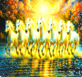 Sigaram 18x12 Inch 7 Running Horse Photo Frame For Home, Room, Office, Wall Decore K4823