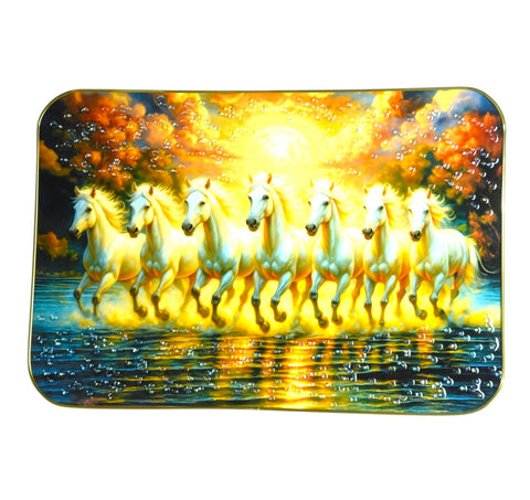 Sigaram 18x12 Inch 7 Running Horse Photo Frame For Home, Room, Office, Wall Decore K4823