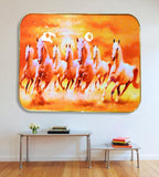 Sigaram 18x12 Inch 7 Running Horse Photo Frame For Home, Room, Office, Wall Decore K4824