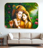 Sigaram 18x12 Inch Radha Krishna Photo Frame for Home, Room & Office Wall Decore K4826