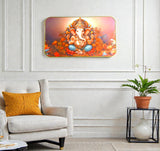 Sigaram 18x12 Inch Orange Ganesh Photo Frame for Home, Room, Office Wall Decore K4827