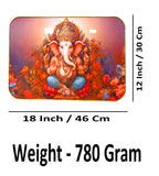 Sigaram 18x12 Inch Orange Ganesh Photo Frame for Home, Room, Office Wall Decore K4827