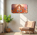 Sigaram 18x12 Inch Orange Ganesh Photo Frame for Home, Room, Office Wall Decore K4827