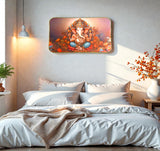 Sigaram 18x12 Inch Orange Ganesh Photo Frame for Home, Room, Office Wall Decore K4827