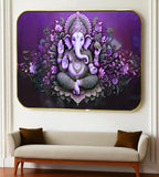 Sigaram 18x12 Inch Purple Ganesh Photo Frame For Home, Room, Office, Wall Decore K4828