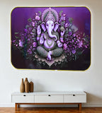 Sigaram 18x12 Inch Purple Ganesh Photo Frame For Home, Room, Office, Wall Decore K4828