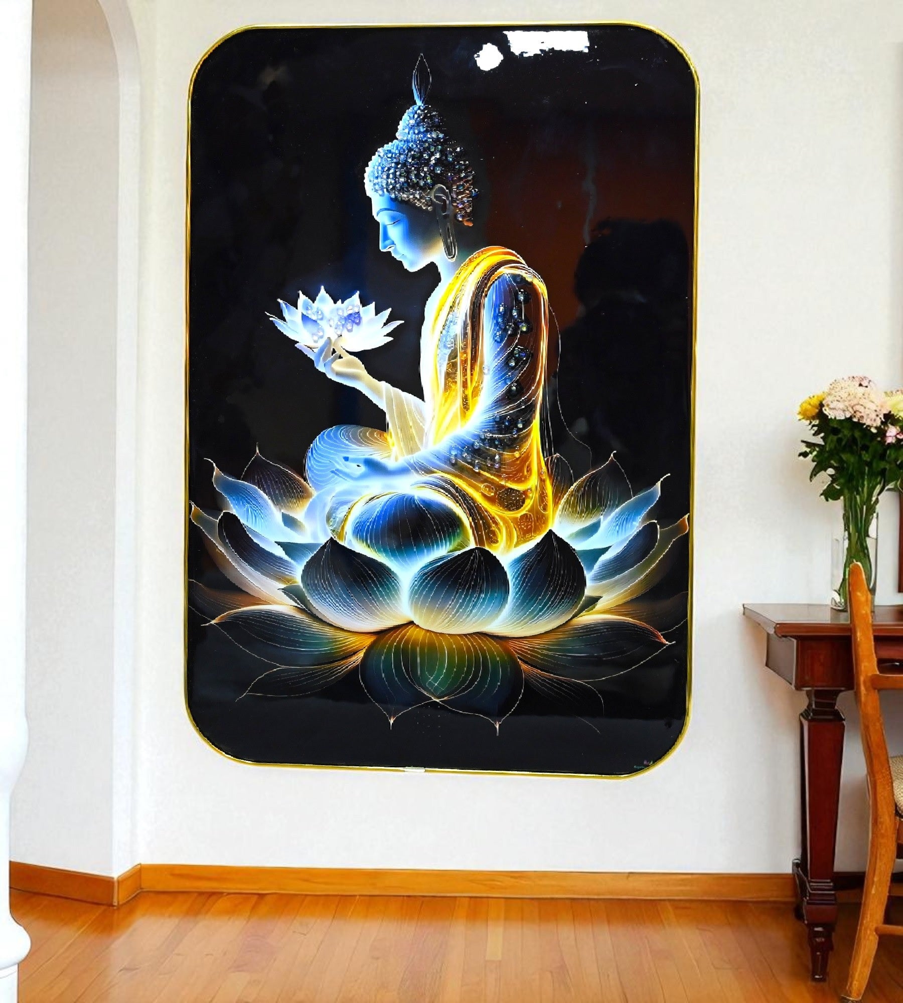 Sigaram 12 x 18 Inch Buddha Photo Frame for Home, Office, Room & Wall Decore K4829
