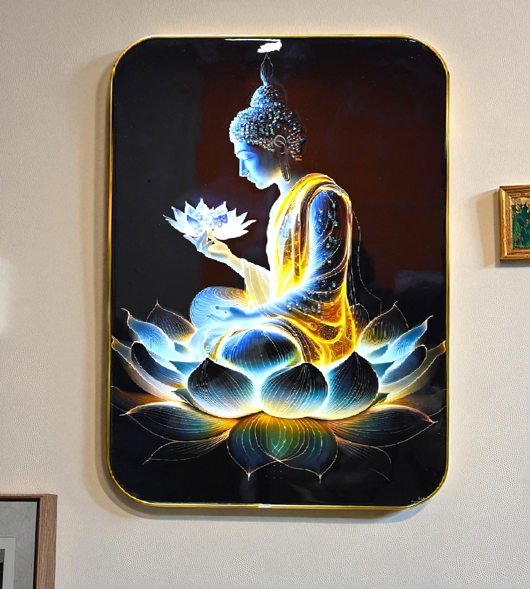 Sigaram 12 x 18 Inch Buddha Photo Frame for Home, Office, Room & Wall Decore K4829