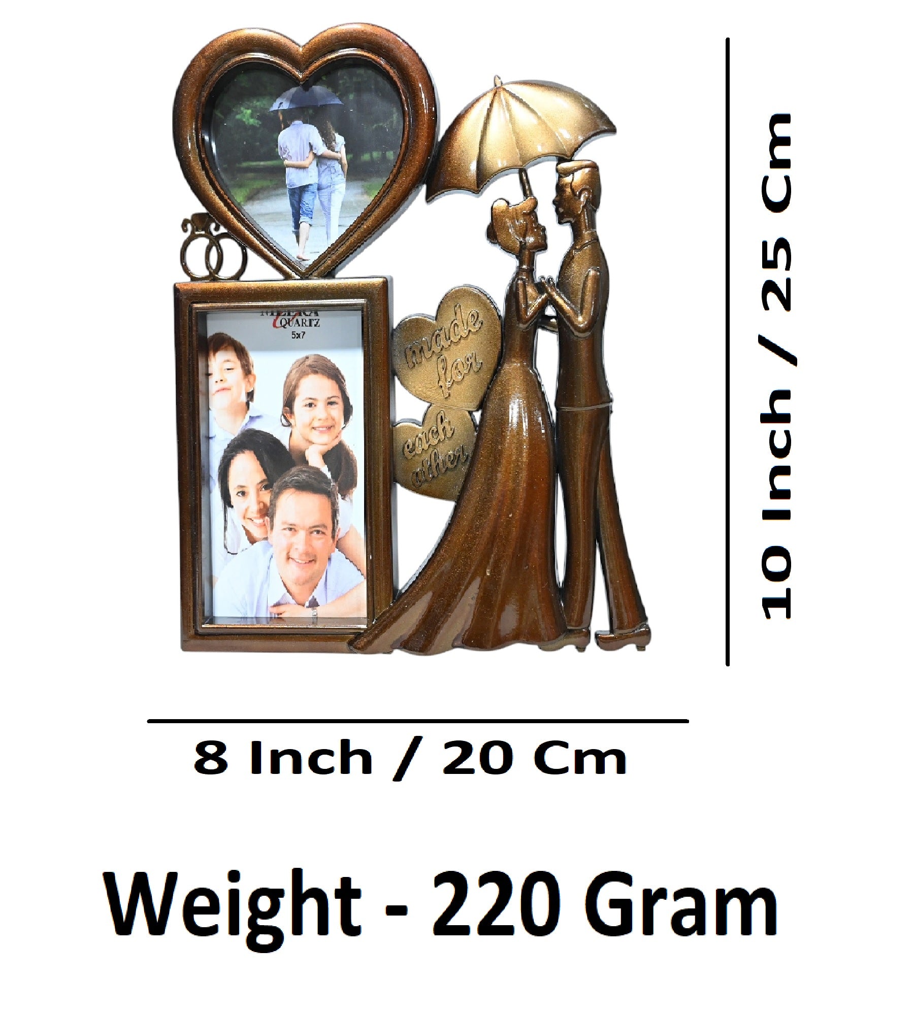 Sigaram 10x8 Inch Chocolate Color Plastic Love Couple Photo Frame For Wall & Table Decore K4830